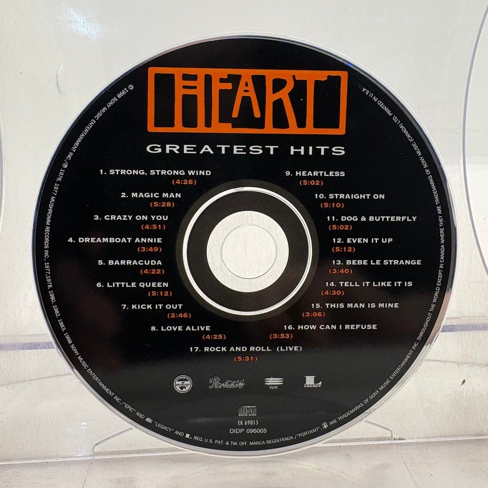 Heart Greatest Hits CD 1998 Compilation EK 69015 DIDP 096005 Classic Rock Album
